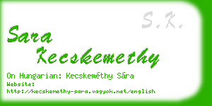 sara kecskemethy business card