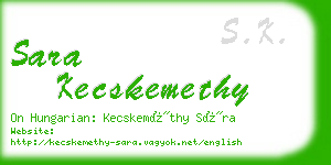 sara kecskemethy business card